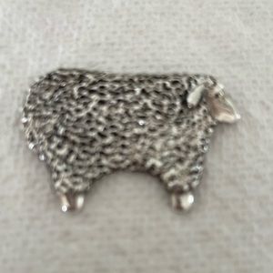Vintage Breakell Sterling Silver Wooly Sheep Brooch Signed